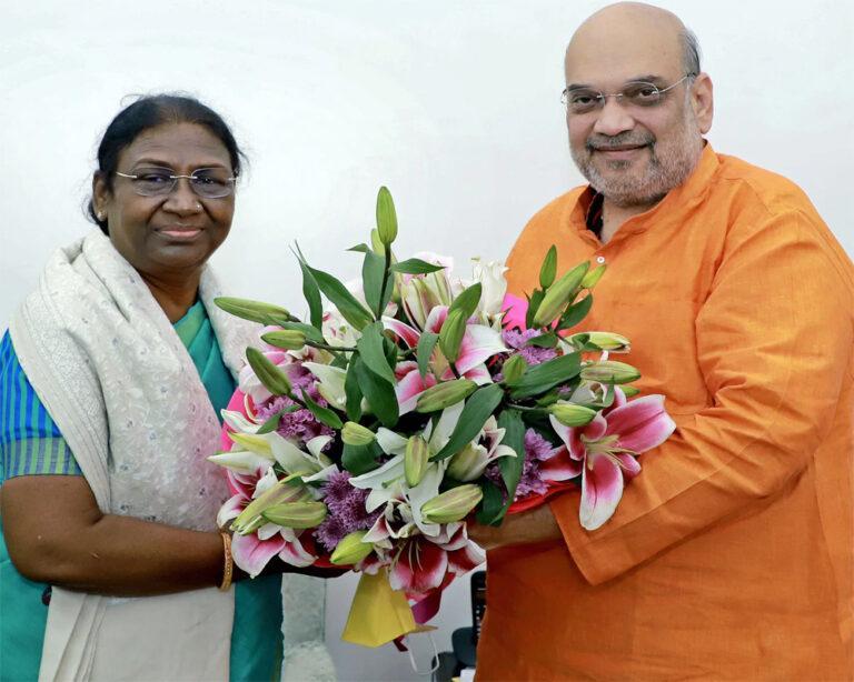 HM Amit Shah calls on Prez Droupadi Murmu