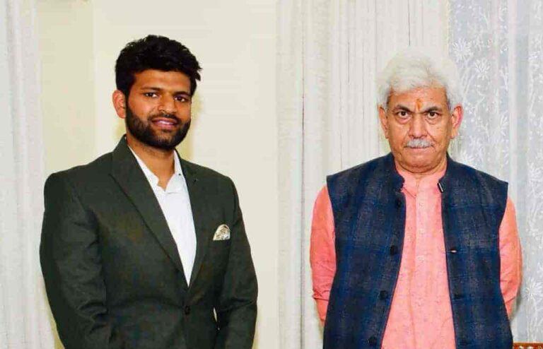 Activist Guftar Ahmed Chowdhary calls on LG Sinha