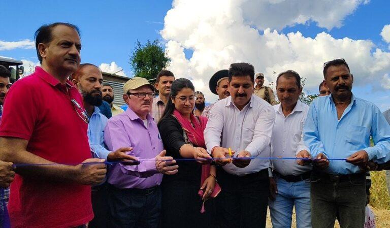 Most elevated village of Doda district to get all weather road connectivity as PMGSY starts laying macadam on Kanser road