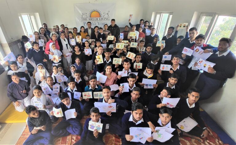 The Art of living in collaboration with the J&K Samaj Kalyan<br>Kendra Jammu Concluded Prajna Yoga program for Hearing and<br>speech impaired students