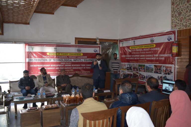 SKUAST-K distributes technology inputs/equipments among ST youth in Kangan area of Ganderbal