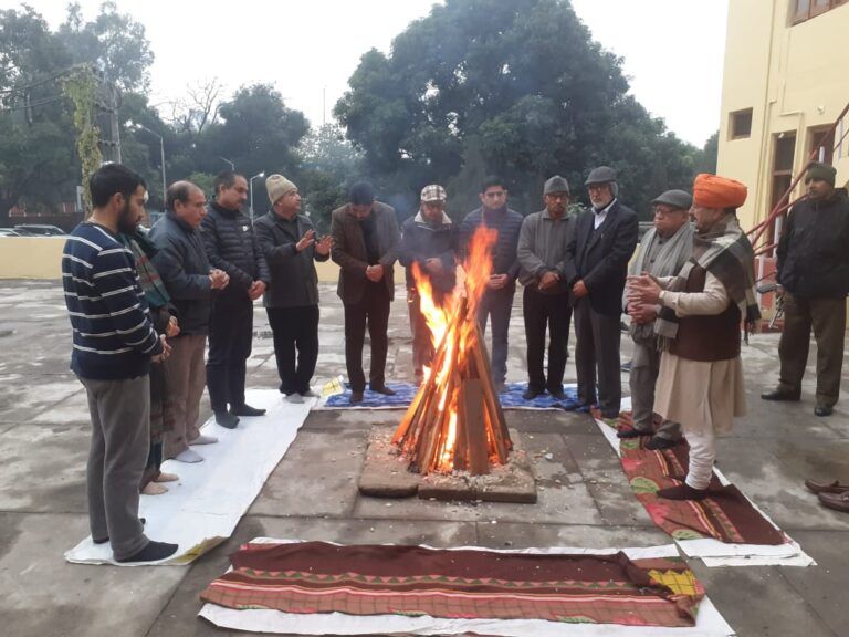 Member of Dogra Sadar Sabha assembled in DSS Bhawan Dogra Hall Jammu to celebrate Lohri festival
