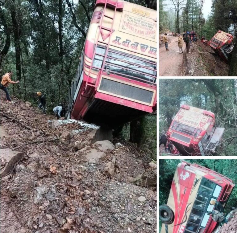 Bus met with an accident near Gulabagan tehsil panchari district udhampur