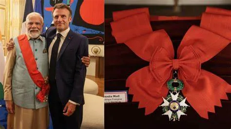 “French President Presents Prime Minister Modi with Grand Cross of the Legion of Honour, France’s Highest Honor”