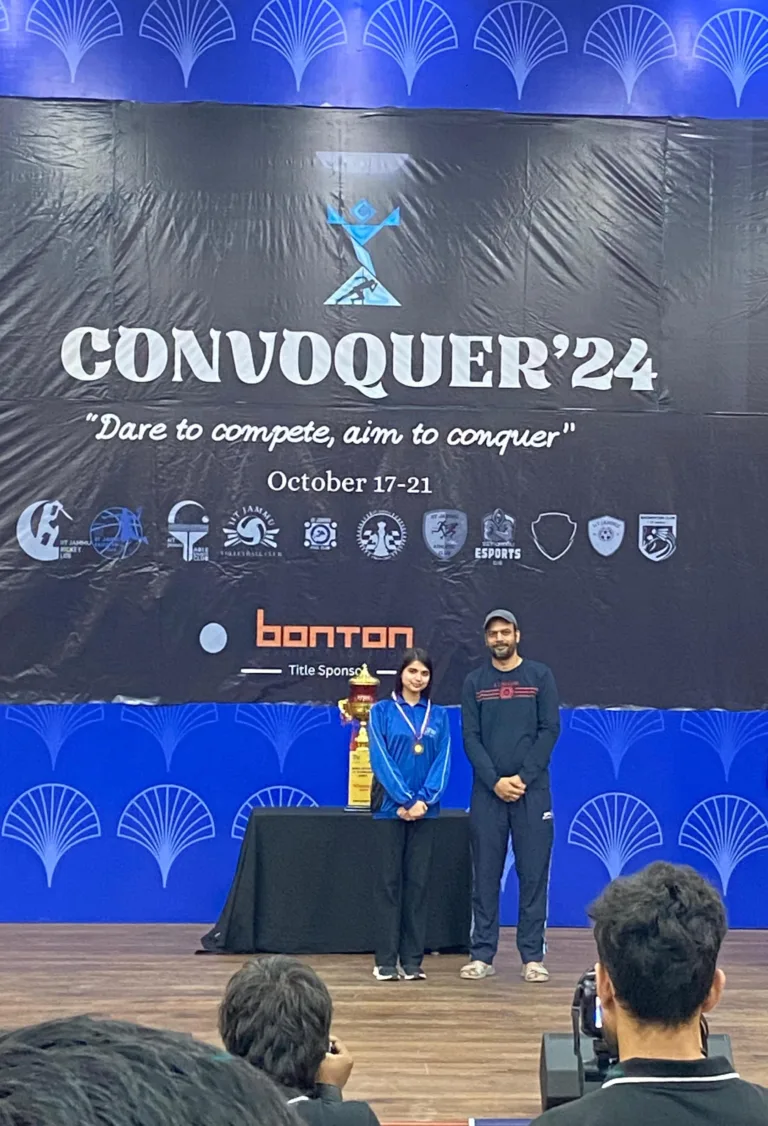 JIAR student brings laurels to the Institute by winning 2 bronze medals in Convoquer’24 Medal Ceremony on 22-10-24 at IIT, Jammu.