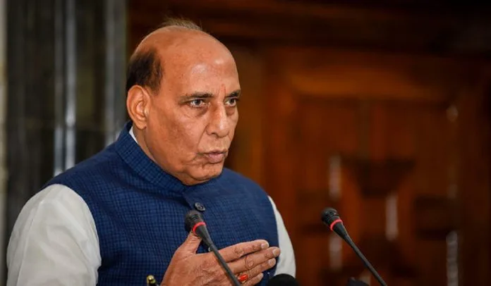 Rajnath-Singh1-696×406 Defence Minister Rajnath Singh highlighting military readiness
