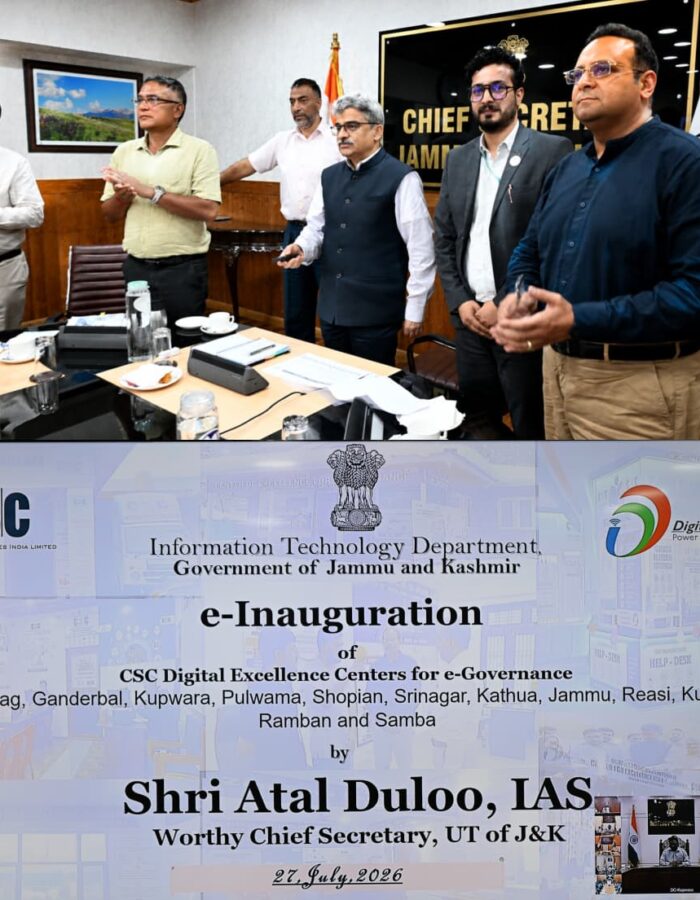 Chief Secy inaugurates ‘CSC Digital Excellence Centres’ across districts
