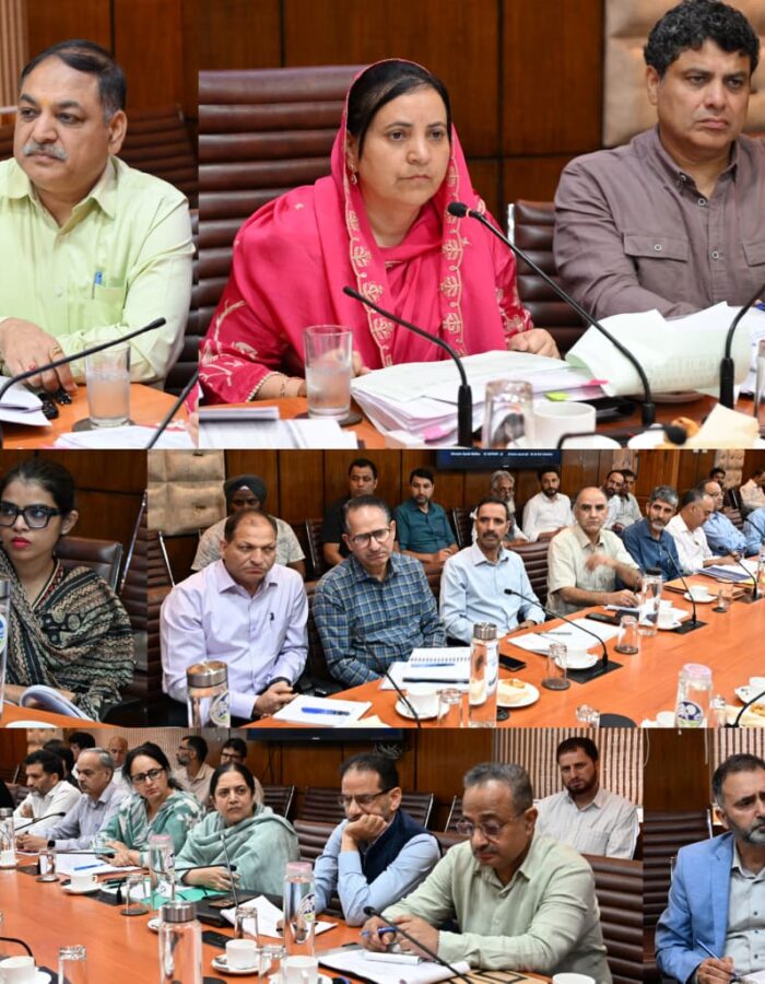 Sakeena Itoo reviews progress of SASCI, CAPEX, other flagship schemes across Health, Social Welfare, Education departments