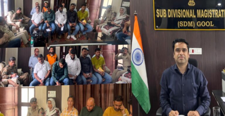 SDM chairs Sub-Division Level Disaster Preparedness cum Coordination meeting at Gool