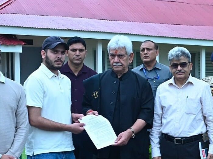 Lieutenant Governor hands over appointment letter to son of Martyr HC Ashiq Hussain Qureshi