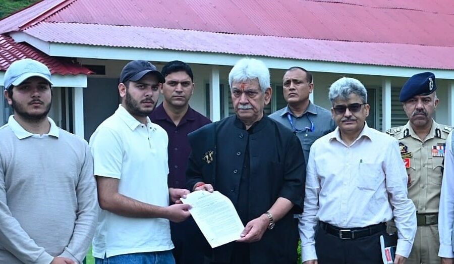 Lieutenant Governor hands over appointment letter to son of Martyr HC Ashiq Hussain Qureshi