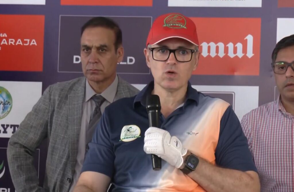 Omar Abdullah addressing the media on Kulgam attack
