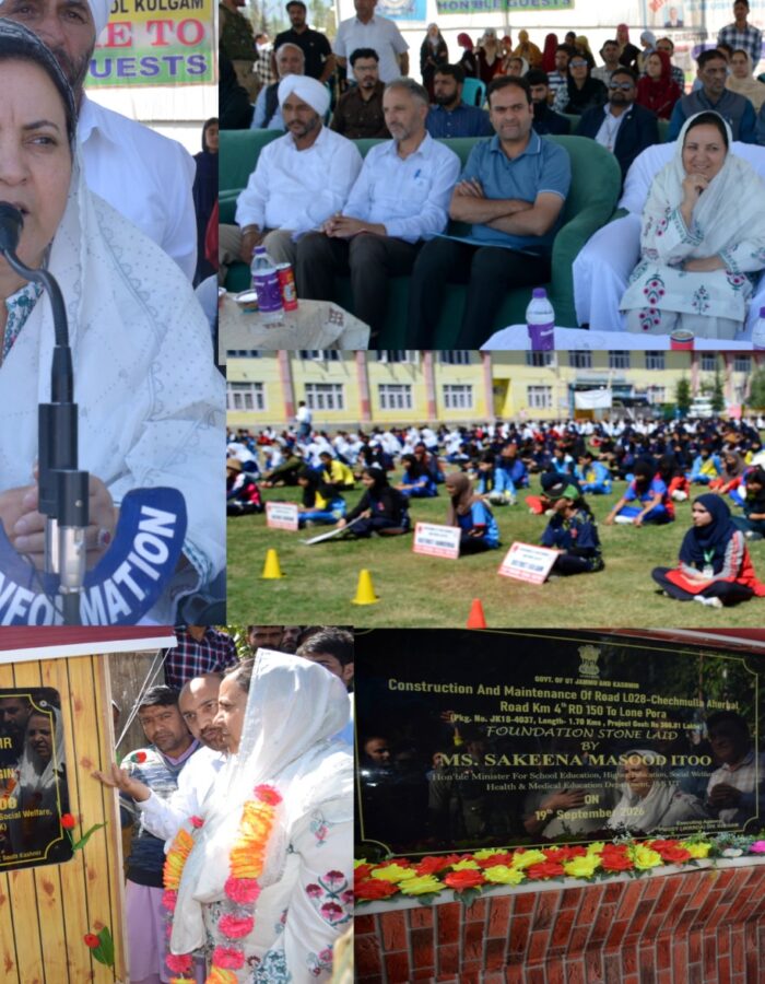 Sakeena Itoo inaugurates girls sports competition at Kulgam, new road projects at Aharbal, Manzgam areas