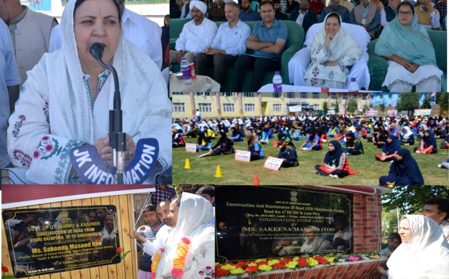 Sakeena Itoo inaugurates girls sports competition at Kulgam, new road projects at Aharbal, Manzgam areas