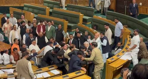 Four Protesting MLAs Marshalled Out Of J&K Assembly