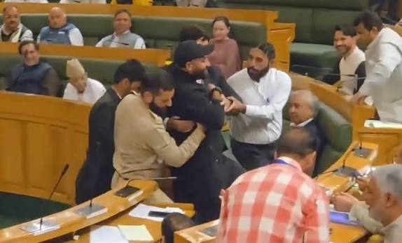 AAP MLA Mehraj Malik Marshalled Out Of J&K Assembly