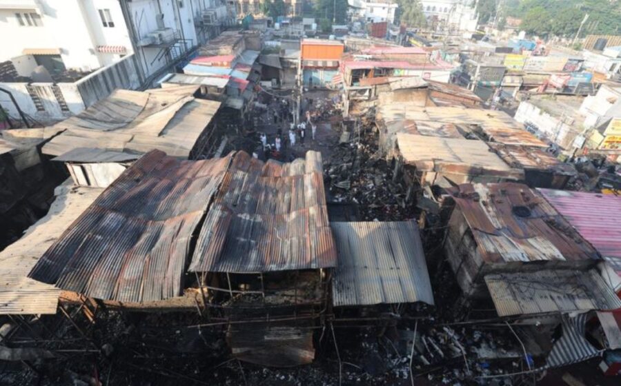 Massive Fire Ravages Market Near Jammu Railway Station, Around 40 Shops Gutted