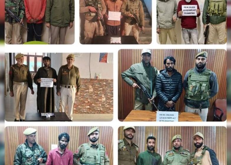 Anantnag Police Register 8 NDPS Cases, Arrest 7 Suspects; Over 7.86 Kg Contraband Seized