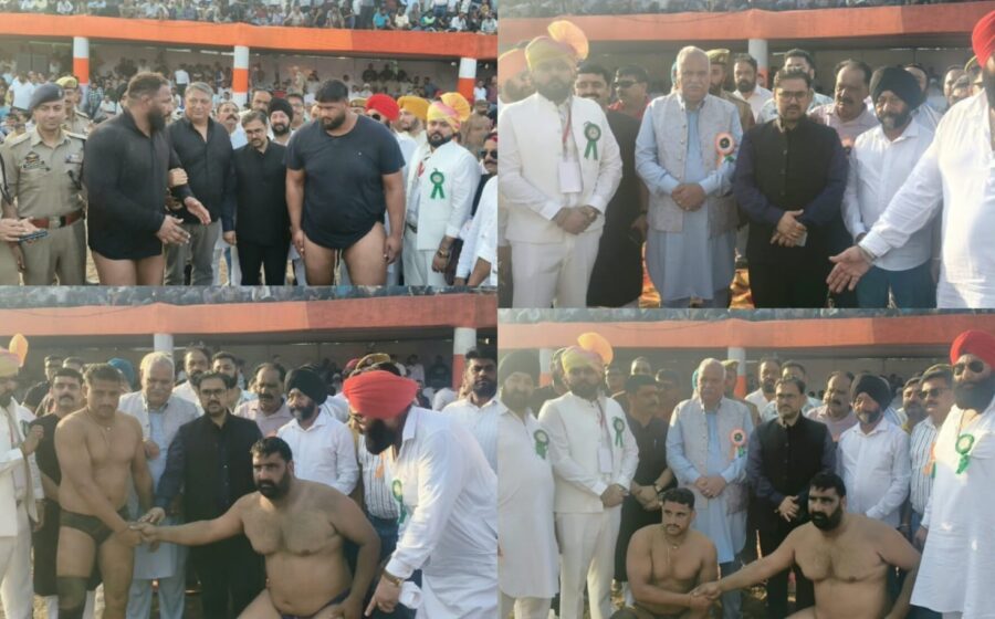 Satish Sharma witnesses Grand Dangal at R.S. Pura; Hails Wrestling Tradition